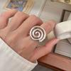 European and American Fashion Metal Spiral Rings for Men and Women Personalized Silver Color High-End Women's Hand Accessories