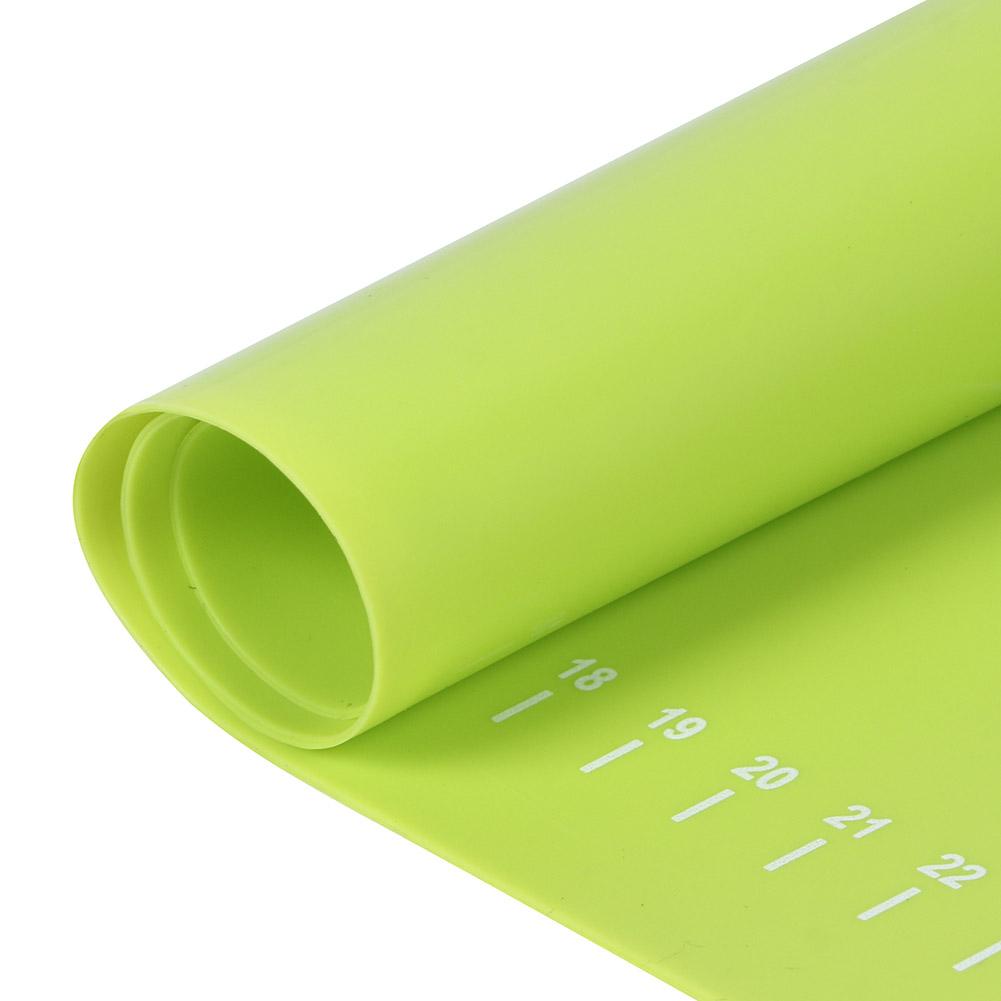 64x45cm High Temperature Resistant Non-Stick Silicone Dough Mat with Scale Baking Tool(Green )