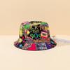 Classic retro nostalgia 90S double-sided fisherman hat fashion basin hat outdoor riding fishing visor