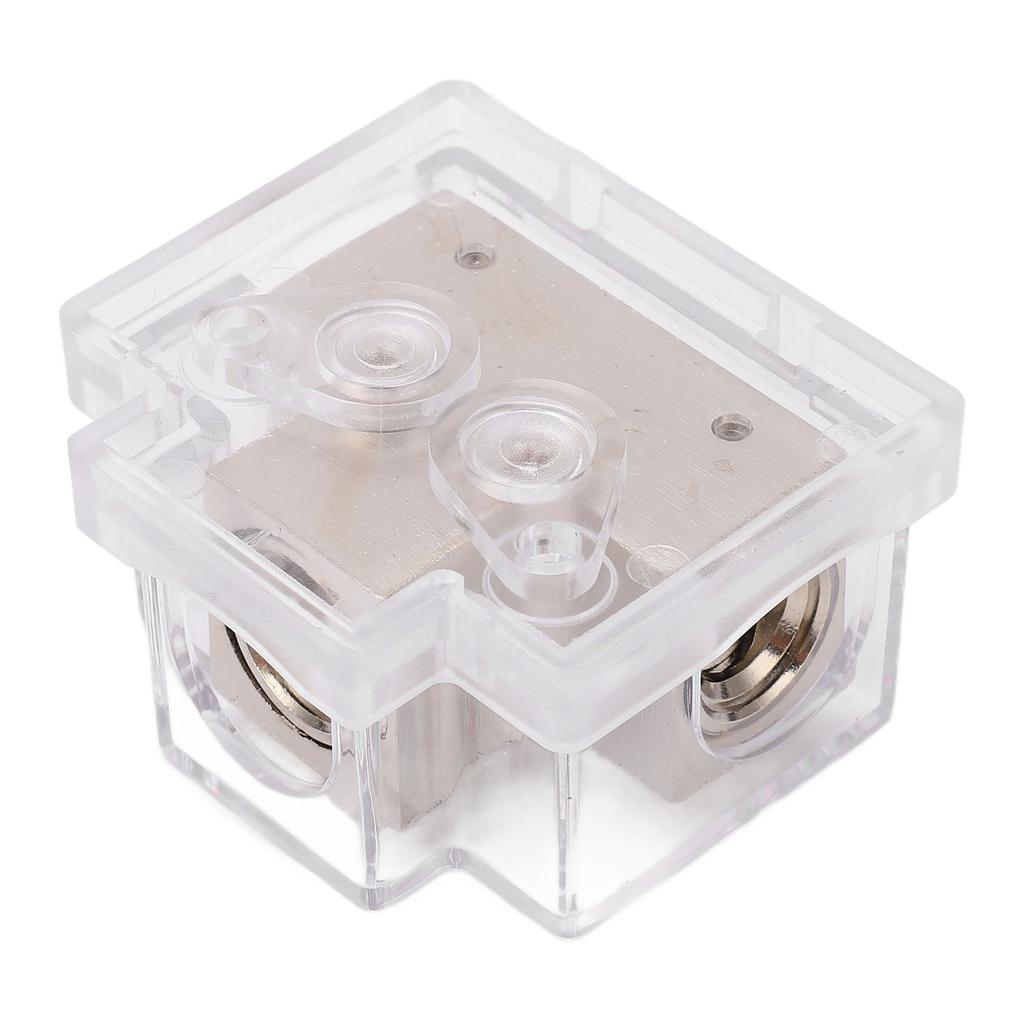 2 Way Power Distribution Block Zinc Alloy Distribution Connecting Block With Plastic Cover for Car Audio