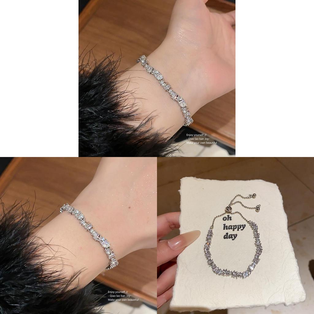 No Ip Included Womens Geometric Pearl Bracelet With Zirconia Accents For Fashion And Gift