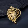 Retro Crystal Susceptible Dress Brooch Personality Versatile High-end Clothing Coat Coat Accessories