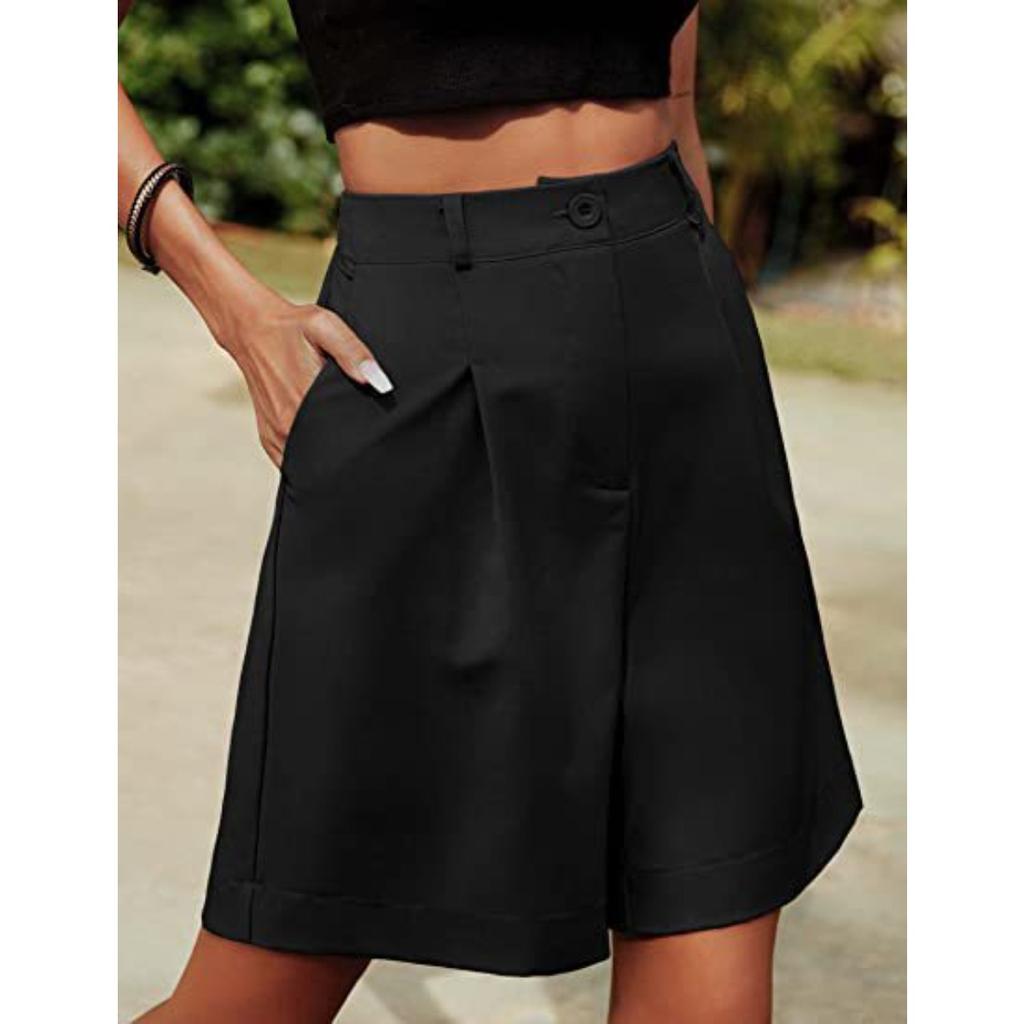 Pantalones para Mujer, Verano, Corte Ajustado, Cintura Alta, Corte Holgado, Adelgazantes, Pierna Recta, Pantalones Casuales de Longitud Media, Transpirables, Pierna Ancha, Pantalones Cortos