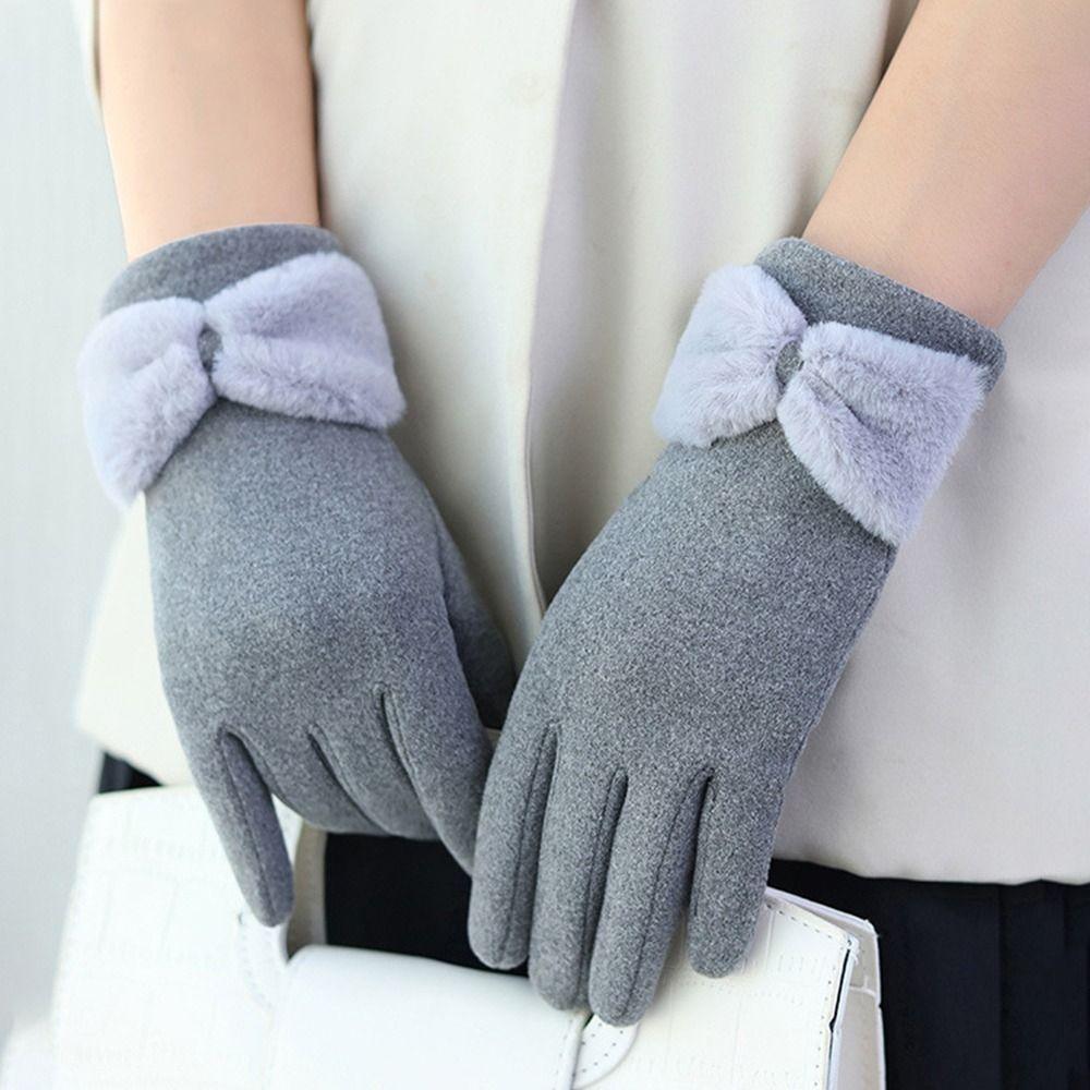

Touch Screen Winter Gloves Thickened Mittens Fashion Cycling Driving Gloves for Outdoor серый