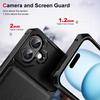 ZM11 For iPhone 16 Plus Case Card Slot Kickstand PU+TPU Phone Cover