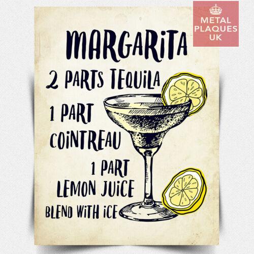 SIGN METAL PLAQUE MARGARITA RECIPE Tequila Cocktail kitchen bar cafe man caveAluminum 20x30cm（7.8x11.8inch）
