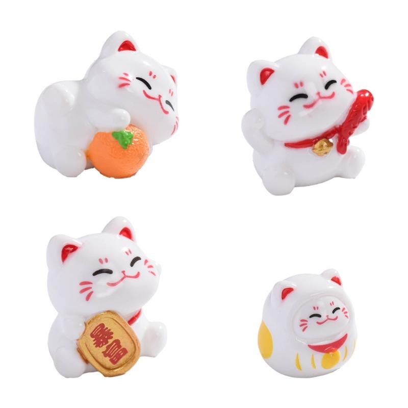 

Lovely Miniature Cats Figurine Statue Display Figure For Desk Shelf Adult Holiday Gift Giving Chinese NewYear Decors 1
