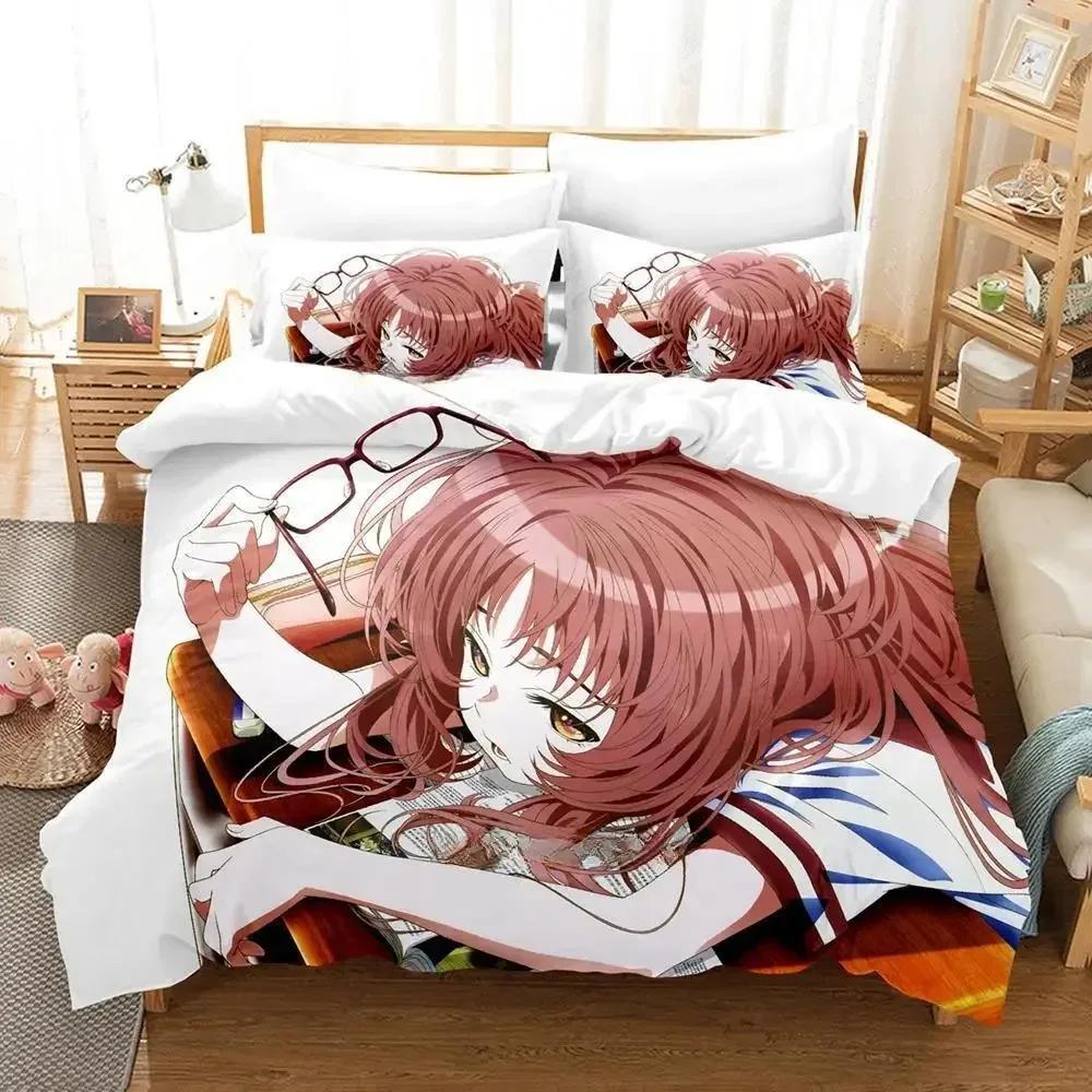 3D Kawaii The Girl I Like Forgot Her Glasses Kaede Bedding Set Cartoon Anime Three-piece Set Adult Kid Bedroom Duvet Cover Sets