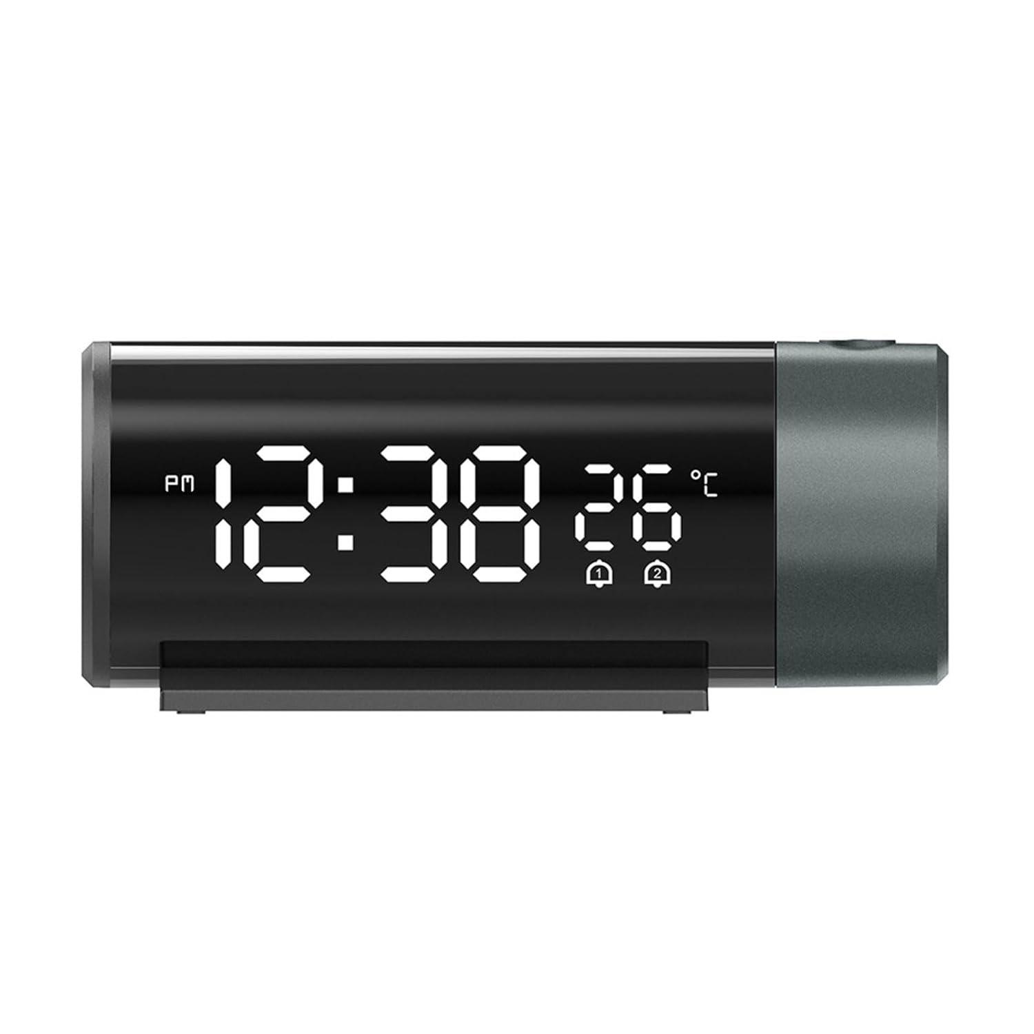 

Digital Alarm Clock,USB Power Projection Alarm Clock with Time and Temperature Display Digital Clock Projection on Ceiling or s, 5.9*2.36in, Black чёрный