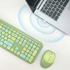 Mofii Drahtlose Maus und Tastatur Set Runde Tastenkappen Farbe Tastatur Frauen Büro Drahtlose Tastatur Volle Größe Schreibmaschinentastatur