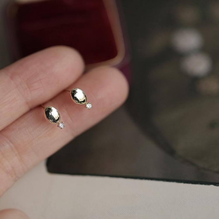 

S925 Sterling Silver Gold-Plated Diamond Dangle Earrings - Fashionable, Luxurious, Versatile Design 925 Silver