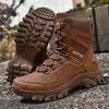 New Large-size Men's Outdoor Combat Boots, Wear-resistant Outdoor Leisure Sports Mountaineering Boots, One Piece for Men