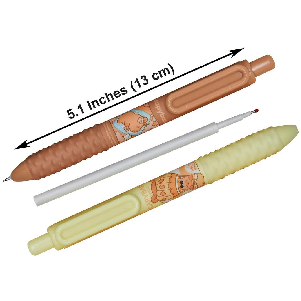 Maydahui Stylish and Cute Capybara Ballpoint Black Animal Water Creative Gel School Classroom Cute Planner Gifts for Kids and Students Pens, 12-Piece