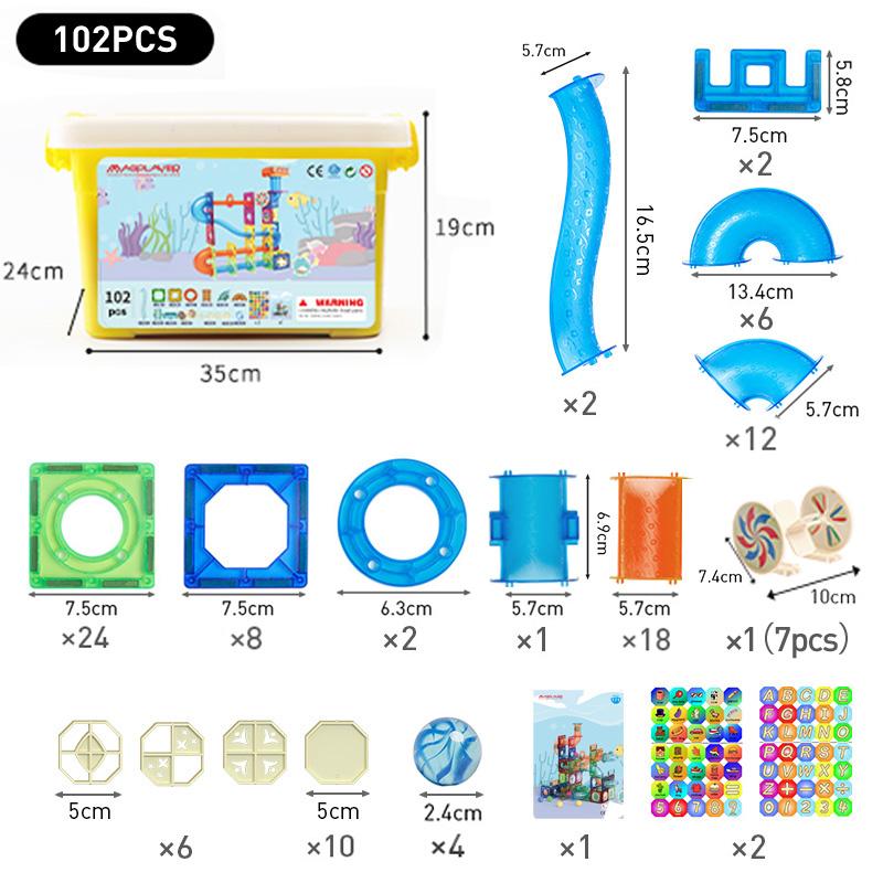 

Magplayer Магнитные плитки Цветные оконные магниты Строительные блоки Мячи Marble Run Развивающие игрушки STEM для детей Подарки для малышей