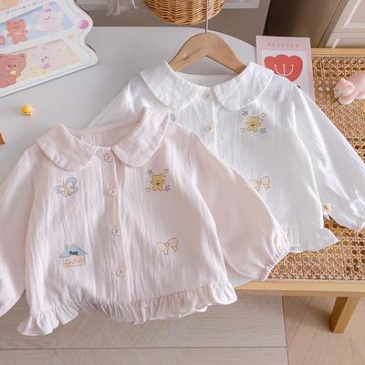 Nueva Camisa de Muñeca para Niñas con Estampado de Dibujos Animados de Otoño - Blusa Linda, Informal y Versátil para Bebés