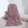 Spring 2025 Women's Casual Floral Print Long-Sleeve Dress