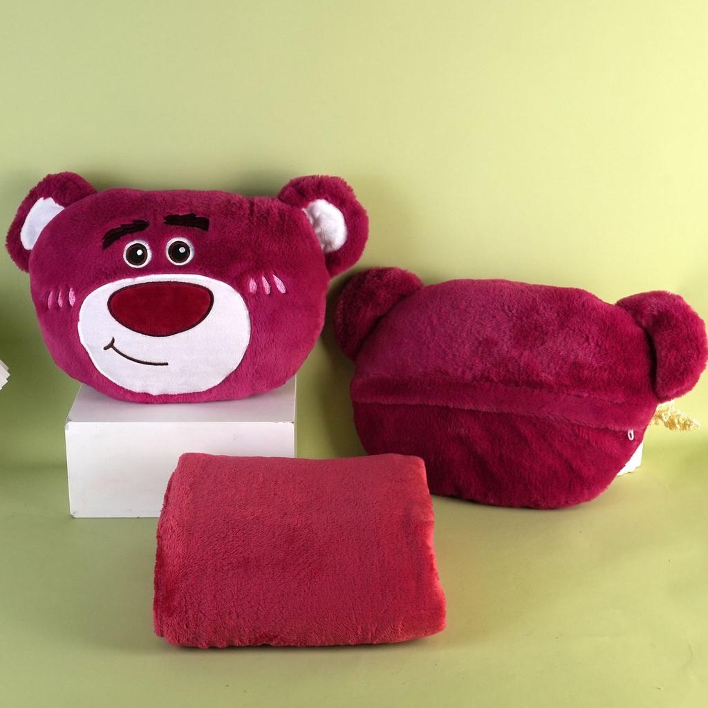 Cute Cartoon Pillow Blanket 2 In 1, Plush Soft Fleece Travel Throw, Cozy Unfoldable Comfort for Kids Adults, Gift Idea for Anime Lovers 160*110cm