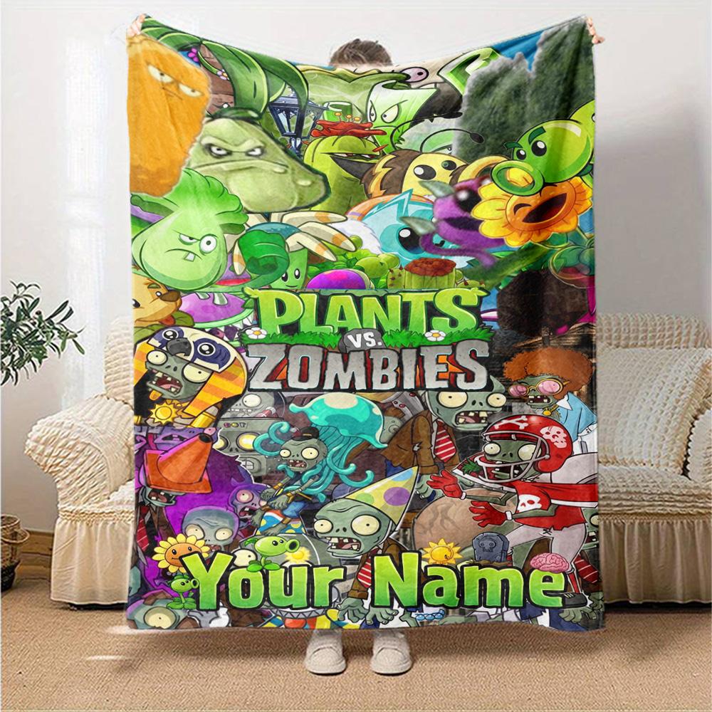 Plants vs. Pătură cu text personalizabil cu zombi Pătură multifuncțională personalizabilă Moale Caldă Confortabilă Potrivită pentru Lenjerie de pat Pat Picnicuri Malul mării Pentru Toate Ocaziile