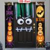 2D Flat, 2D Flat - 2D Flat, 2D Flat - 2D Flat Banner [Party Banner, Pull Flag] 2pcs, Polyester Material, Playful And Quirky Style Halloween Themed Cou
