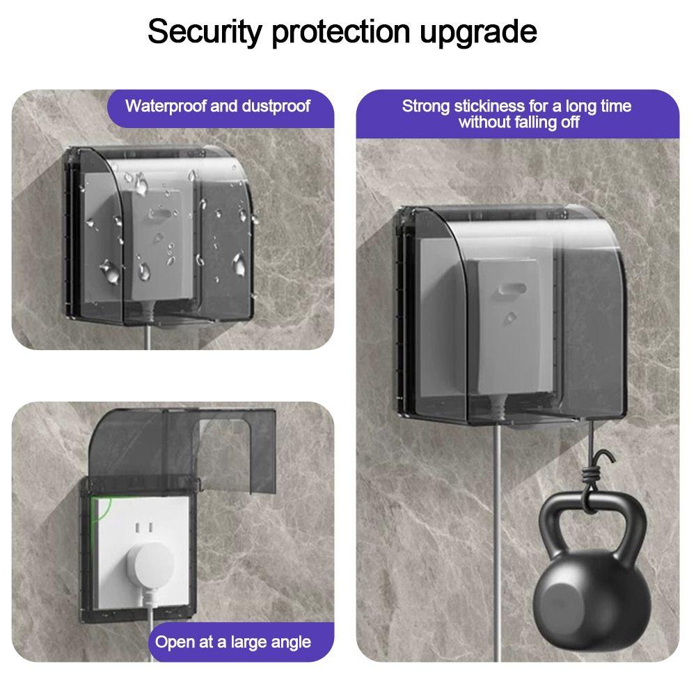 Wall-mounted Switch Protective Cover Self-Adhesive Enlarged 86 Type Socket Waterproof Box Plastic Protection Socket Bathroom