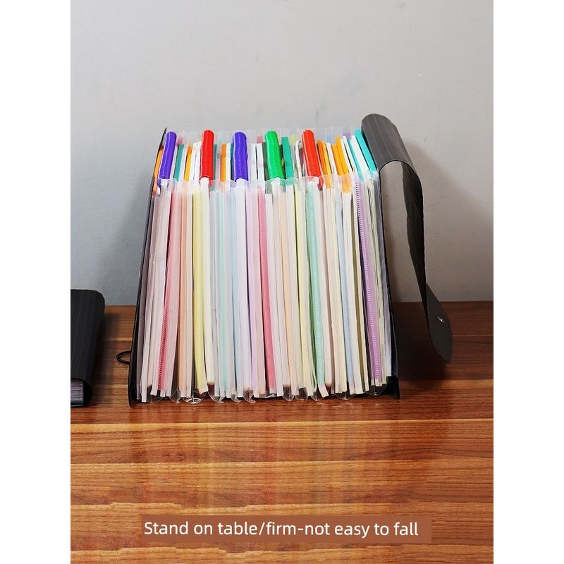 A4 Folder Large Capacity Desktop Storage File Handbag Multi-Layer Classification Materials Expanding File Multi-Functional Office Supplies
