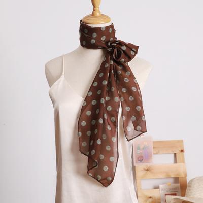 Small Long Polka Dot Scarf Printed Loose Streamer for Women  Spring and Autumn Versatile Decorative Scarf Simple Hairband