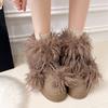 Women's Large Size High Top Fur Soft Sole Winter Warm Non-slip Fur One Snow Boots Padded Lined Ankle Boots Non-slip Sports Cotton Boots
