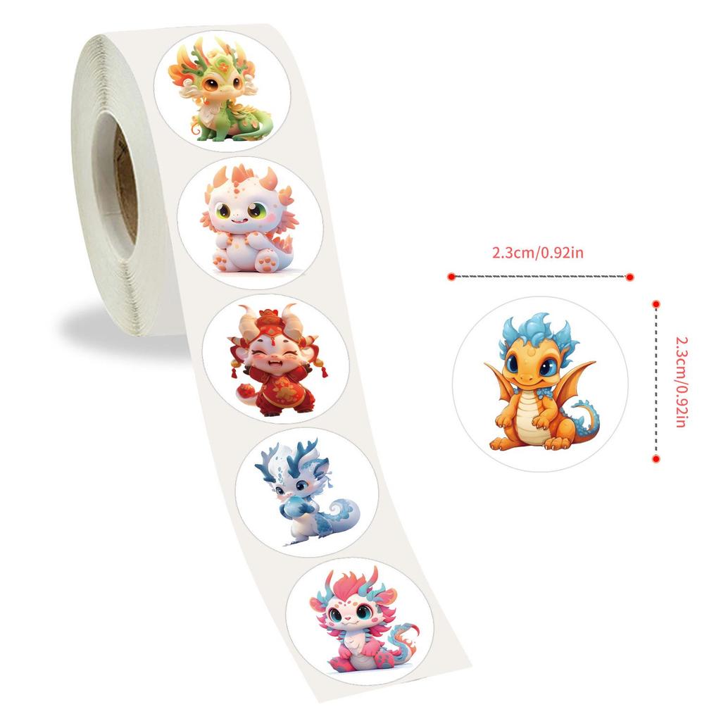 500 Cartoon Dragon Baby Stickers - Cute & Wavy Journal Decoration for DIY Notebooks & Kids' Stationery