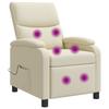 Massage Recliner Cream Faux Leather
