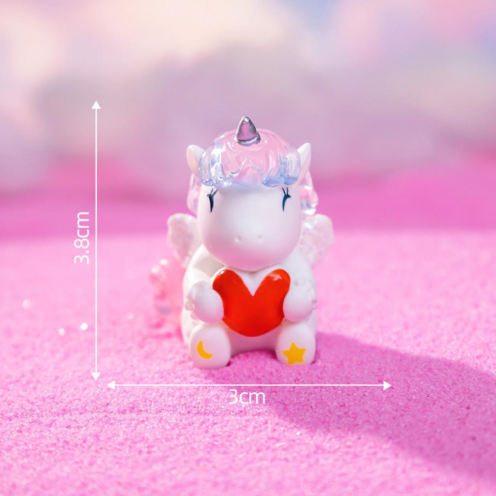 

Красочное фэнтези украшение статуэтка единорога микроландшафт торт настольное украшение синий