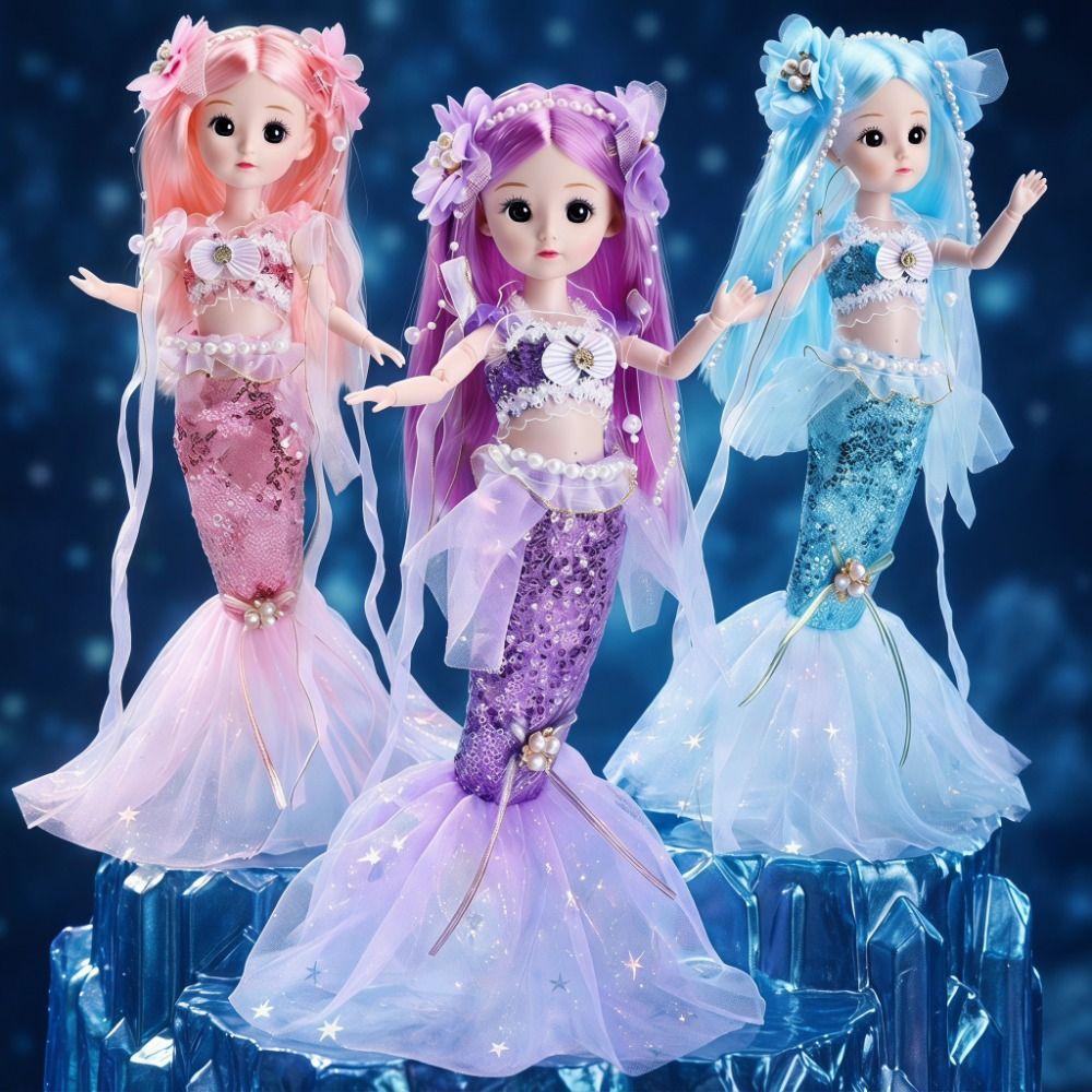 Sequined Mermaid Princess Toy Multi Joints Movable Mermaid Interactive Toys Mermaid Doll Kids Toy