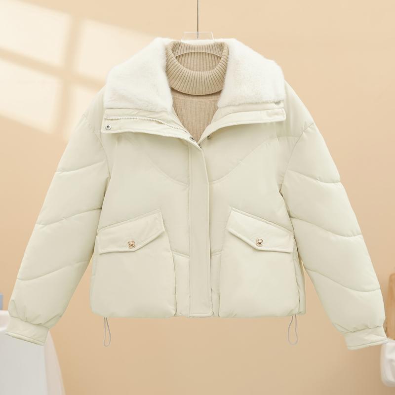 Fashion Woman Winter Coats Faux Fur Collar Casual Thick Warm Short Parkas Women Jackets