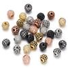5pcs/lot Brass Micro Pave Cubic Zirconia Round Spacer Loose Beads for DIY Charms Necklace Bracelet Jewelry Making Accessories
