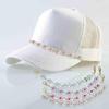 European & American Fashion Floral Rhinestone Hat Pendant Chain