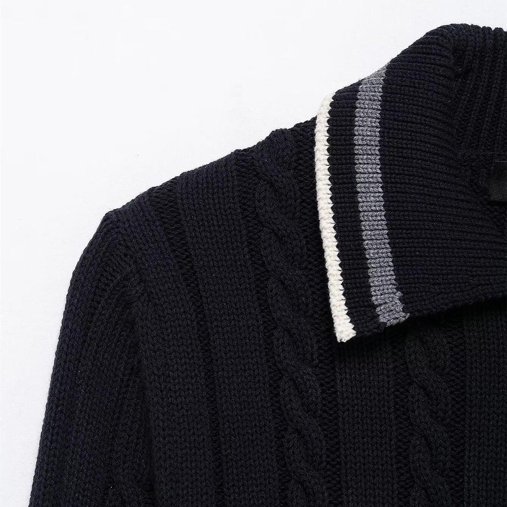 Spring 2025 Women's Slim POLO Collar Long-Sleeve Knitted Sweater