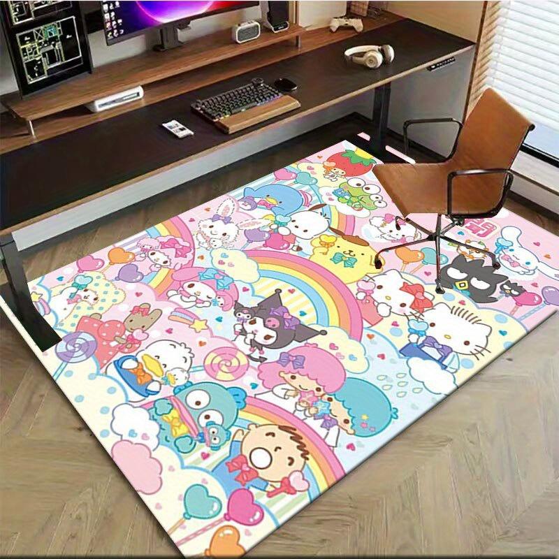 1pc Sanrio Melody Mermaid Printed Office Carpet Rectangle Rug Under The Table,Perfect Room Decor for Living Room, Bedroom, Kitchen, Non-slip Floor Mat