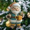Yousheng Santa Claus Ornaments 2D Acrylic Cartoon Santa Pendant Christmas Tree Hanging Decoration for Holiday Tree Home Decor