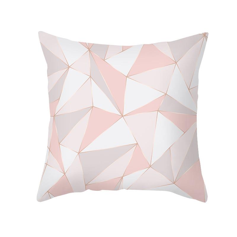 Pfirsichhaut Bedruckter Kissenbezug Rosa Ins Wind Blumen und Blätter Wohnzimmer Zuhause Kissenbezug Kissenbezug