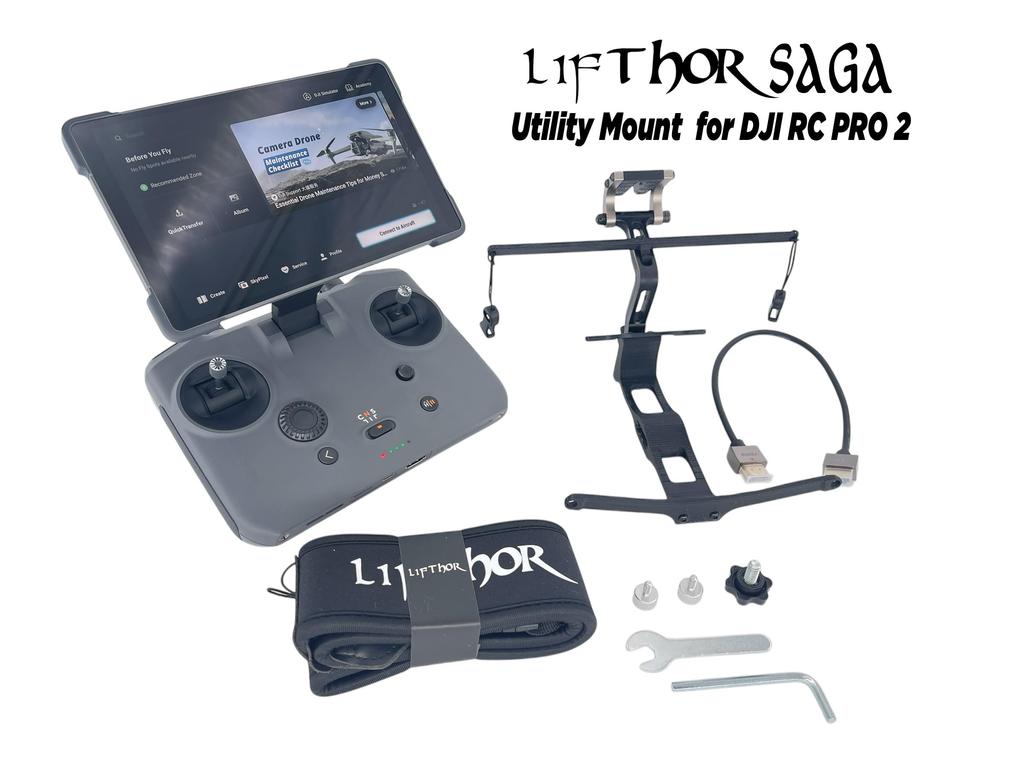 Drone World LifThor SAGA Utility Mount for DJI RC Pro 2 Modular Aluminum Mount with HDMI StrapThor ACE Tool Kit Advanced Mounting System Thor's –