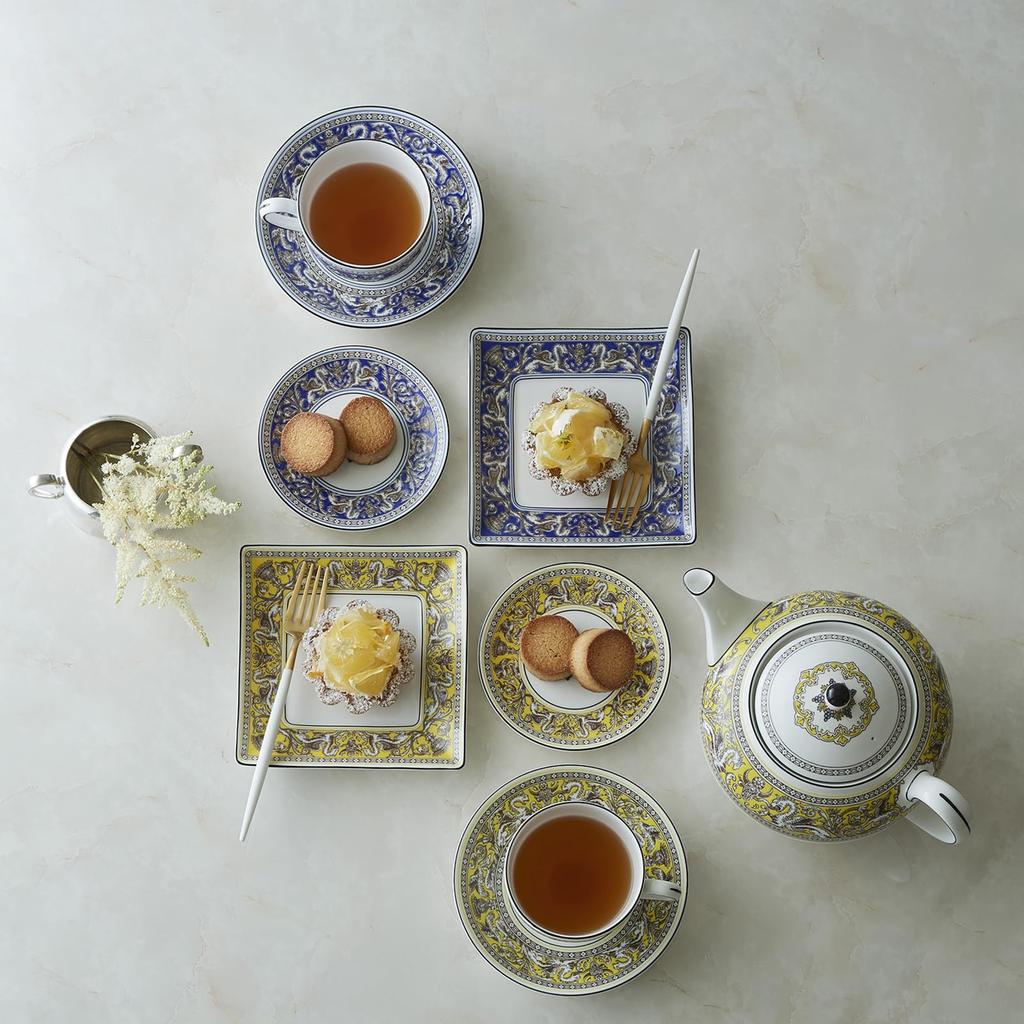 [Offiziell importiert] Wedgwood Florentine Citron Quadratisches Tablett, ca. 14,5 cm, Gelb, Produktnummer 1076509