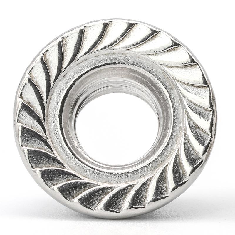 Nakrętka kołnierzowa sześciokątna ze stali nierdzewnej 304, ocynkowana, niklowana, kompatybilna ze śrubami M5, M6, M8, M12.