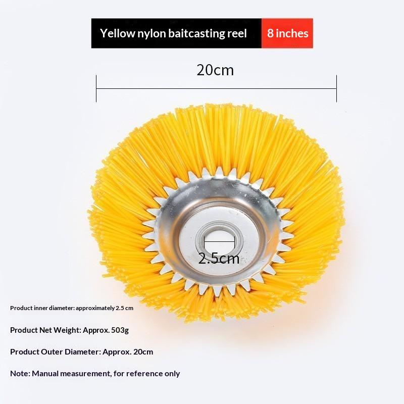8in Universal Weed Brush Cutter Lawn Mower Heavy Duty Steel Nylon Grass Trimmer for Outdoor Garden Maintenance
