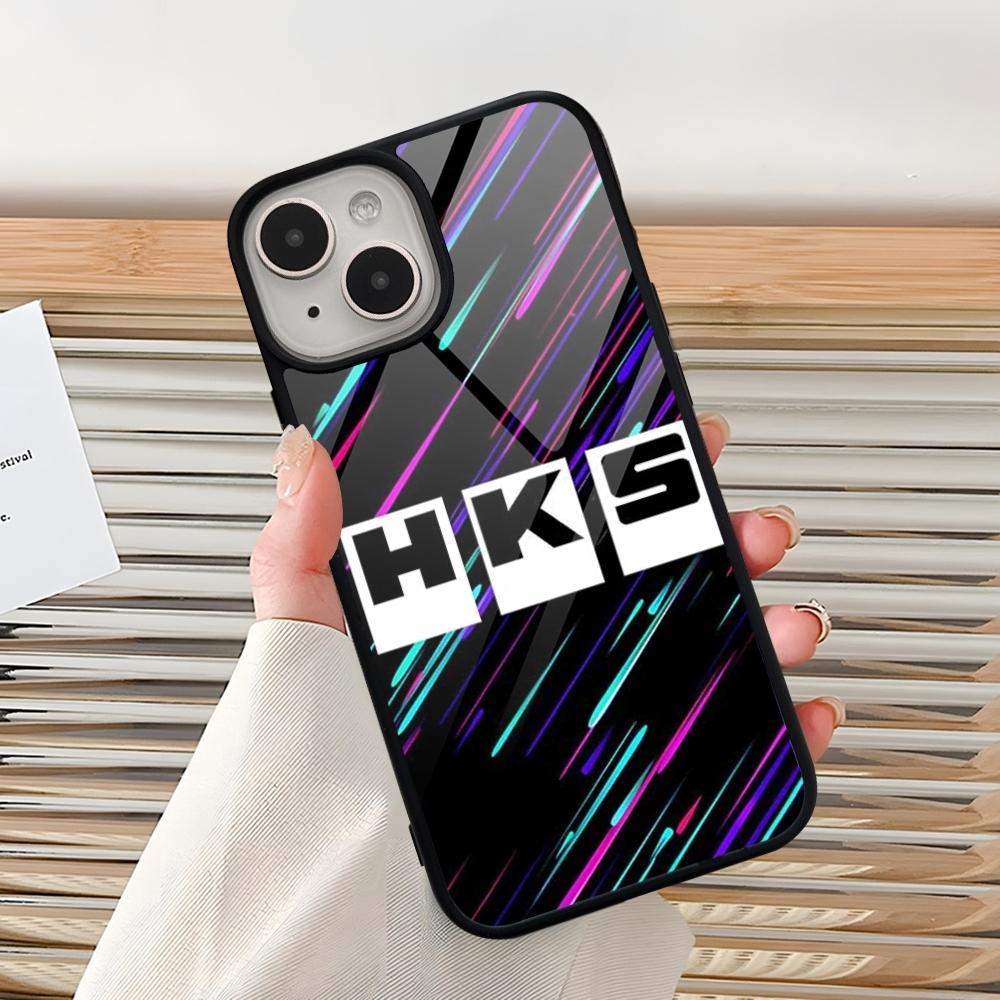 Sports Car HKS JDM Phone Case For Iphone 15 Pro Max 14 12 11 13 Mini 16 8 7 Plus X Xs XR PC+TPU Back Cover