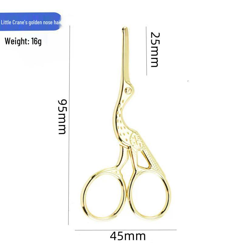 Ciseaux à fil point de croix rétro Grue Dorée - Outil de Beauté et d'Artisanat en Titane