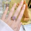 Hui Zhi Yi 2024 S925 Silver European & American High Carbon Diamond Ring - Fashionable & Versatile High-End