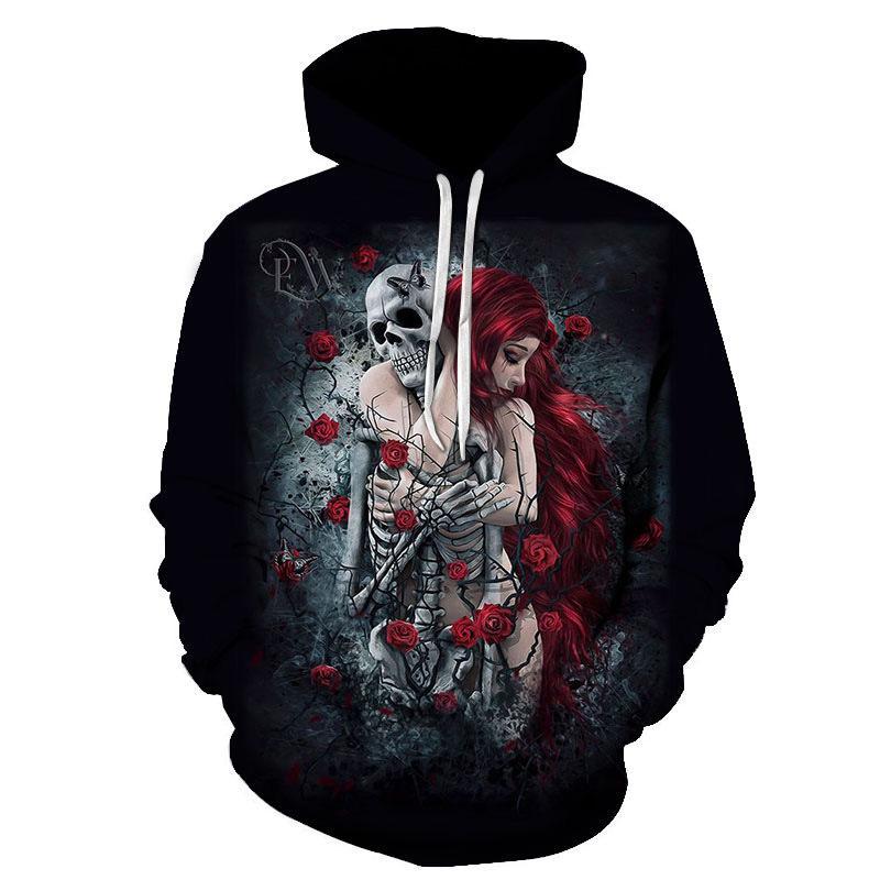 2021 Autunno 3D Horror Pattern Felpe con cappuccio da uomo Moda Stampa Felpa  Teschio Tema Felpa con cappuccio Sciolto Comodo Ragazzo Con cappuccio  Pullover acquista in modo economico — spedizione gratuita, recensioni