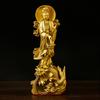 Dragon Guardian Standing Guanyin Bodhisattva Bronze Home Living Room Office Desktop Buddha Statue C