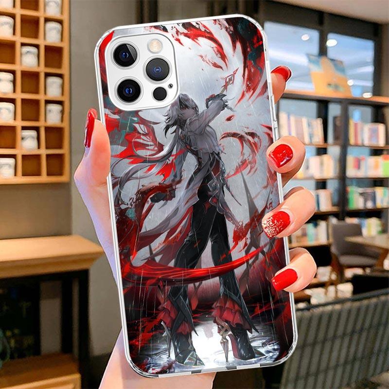Arlecchino Genshin Impact Cover Phone Case For iPhone 16 17 Air 15 14 Pro Max 16E Phone Case 13 Mini 12 11 7 SE 8 Print Pattern
