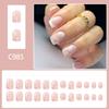 24pcs Press on Nail Flower False Nail With Short Shape And Glossy Finish Acrylic Nail Decoration for Wedding Parties