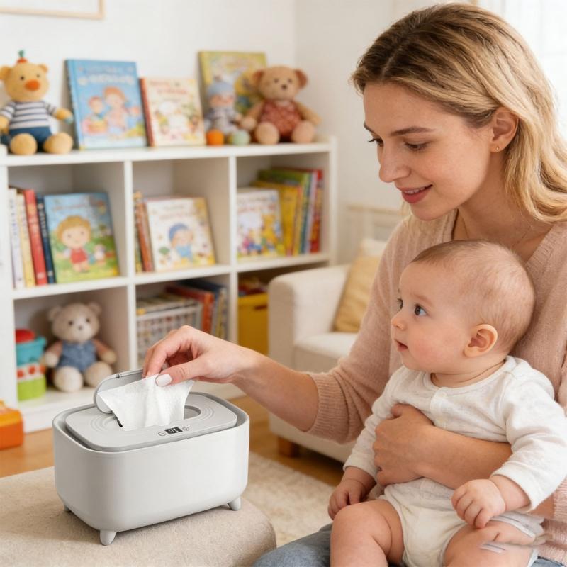 Large Capacity Baby Wipes Warmers Featuring Adjustable Temperature Control LED Monitor And Safety For Convenient Operation